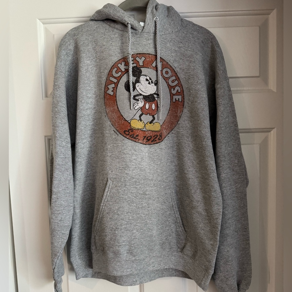 Hanes Gray Mickey Mouse Hoodie